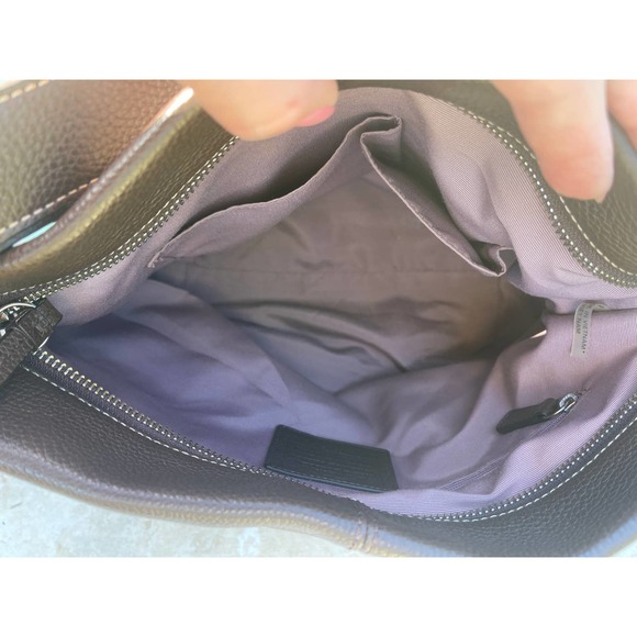 Coach Pebbled Leather Dark Brown Cross Body/Shoulder Bag - Picture 6 of 8